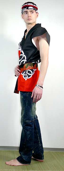 японская традиционная куртка без рукавов ХАНТЭН, unisex