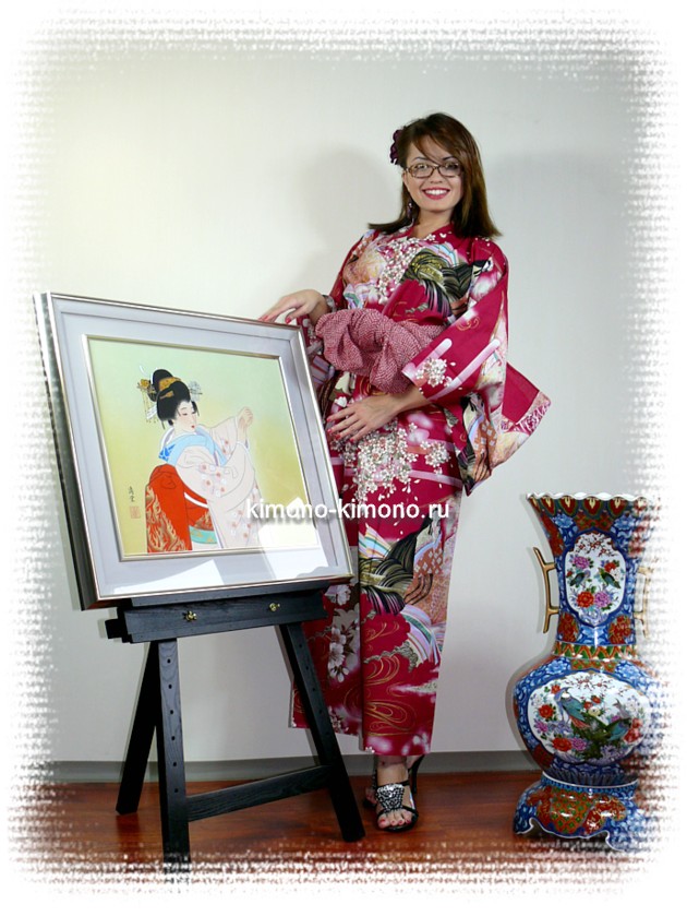 японское кимоно и пояс оби