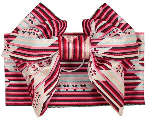 японский женский пояс ОБИ с уже завязанным узлом в виде бабочки