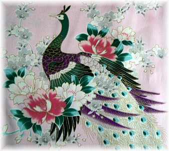 рисунок ткани шелкового кимоно