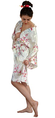 халатик-кимоно из натурального шелка, сделано в Японии